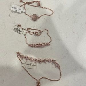 Set of 3 rose gold Pippa & Rawls adjustable bracelets